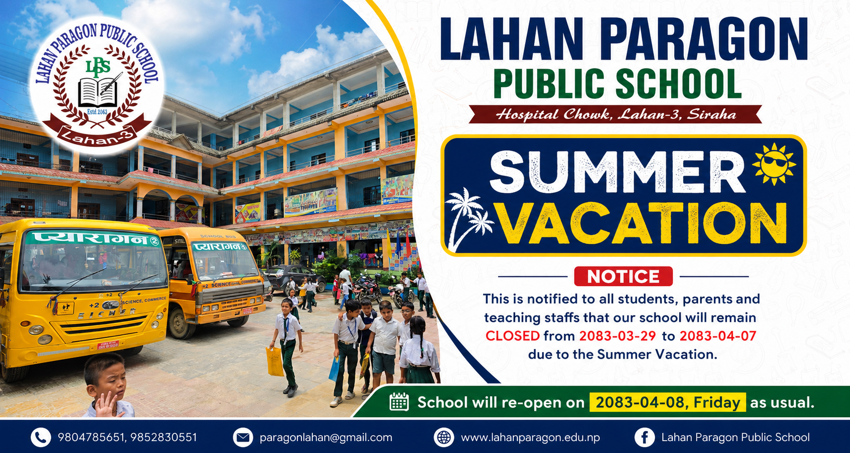 Summer Vacation Notice